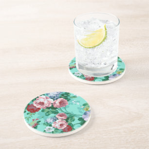 Dessous De Verre En Grès Roses et fleurs colorés