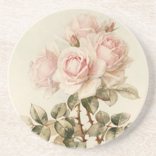 Dessous De Verre En Grès Roses romantiques victoriens vintages