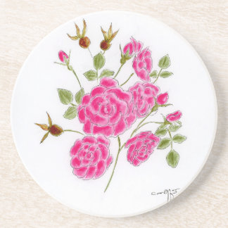 Dessous De Verre En Grès Roses rouges