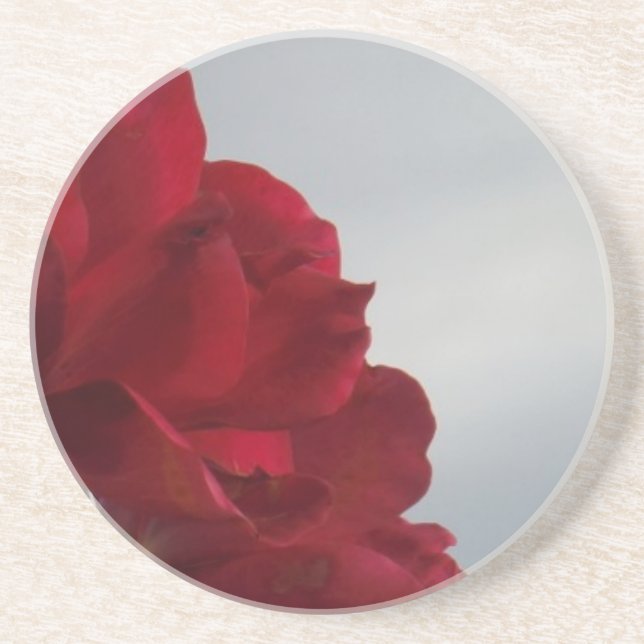 Dessous De Verre En Grès Roses rouges contre un ciel bleu vif (Devant)