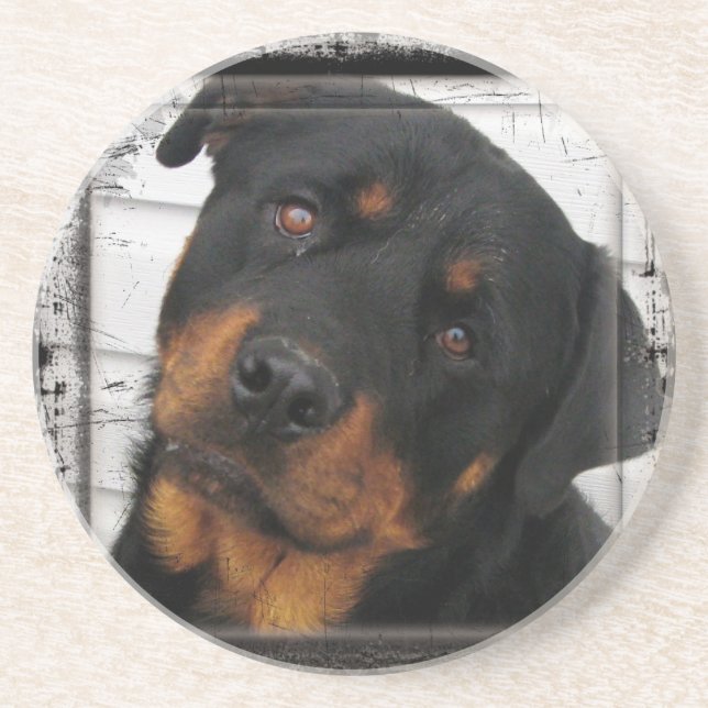 Dessous De Verre En Grès Rottweiler personnalisé (Devant)
