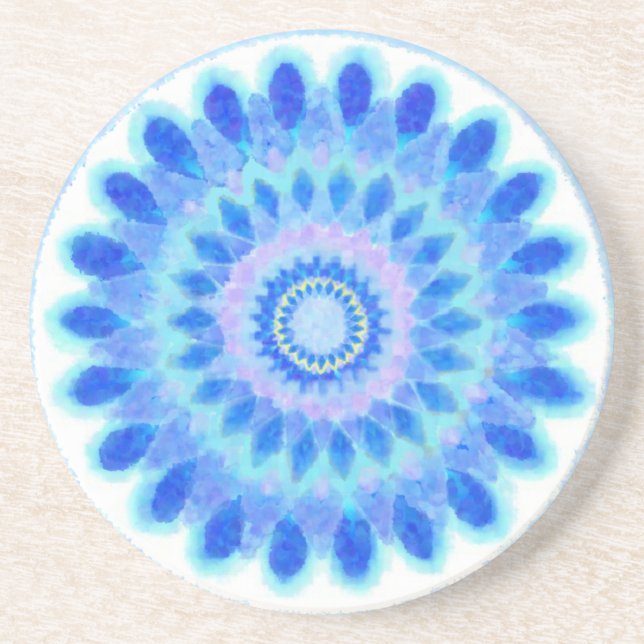 Dessous De Verre En Grès Roue à eau bleue (Devant)
