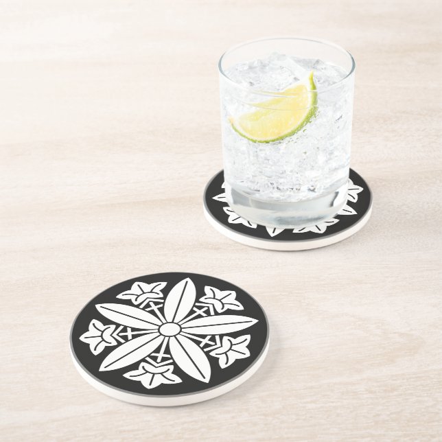 Dessous De Verre En Grès roue de gentiane de Koga (Côté)