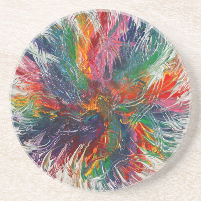 Dessous De Verre En Grès Roue de spectre de couleurs (Devant)