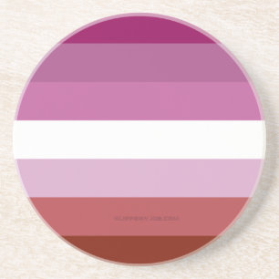 Dessous De Verre En Grès Rouge à lèvres féminin drapeau de fierté lesbienne