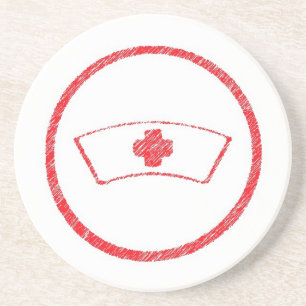 Dessous De Verre En Grès rouge médical urgence hôpital infirmière croix