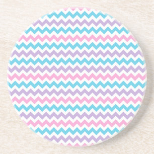 Dessous De Verre En Grès Round Sandstone Coaster, Multicolor Chevrons