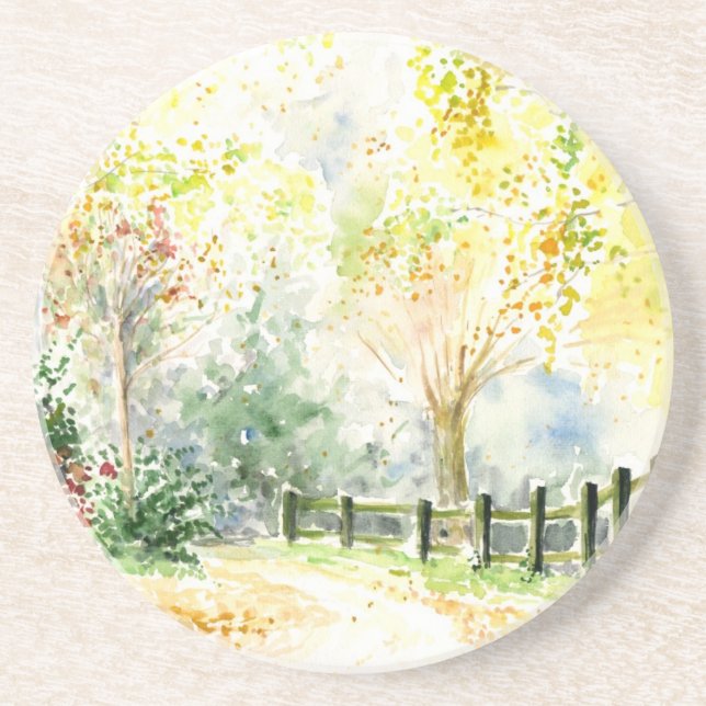 Dessous De Verre En Grès Route (Devant)