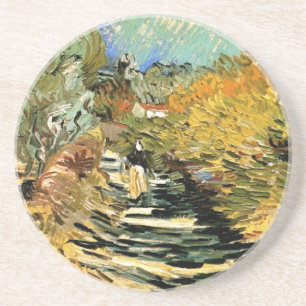 Dessous De Verre En Grès Route à Saint-Rémy, figure féminine de Vincent van