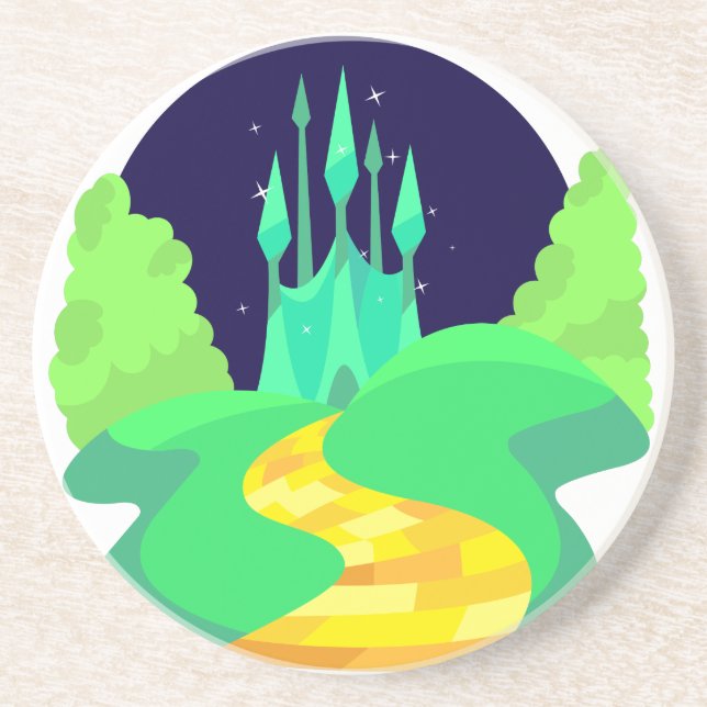 Dessous De Verre En Grès route en brique jaune (Devant)