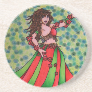 Dessous De Verre En Grès Ruby Belly Dancer