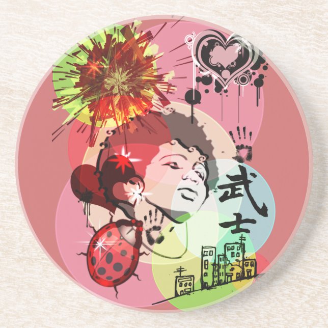 DESSOUS DE VERRE EN GRÈS RUE GLAM-COASTER (Devant)