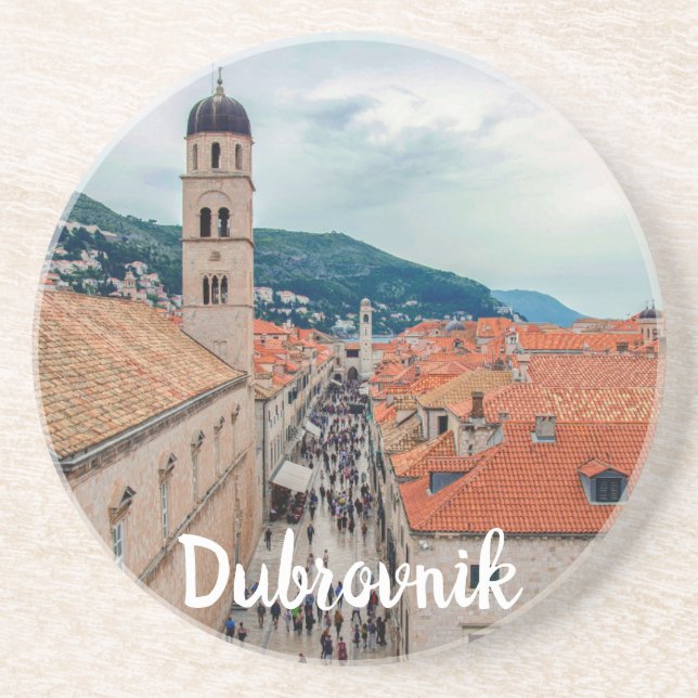 Dessous De Verre En Grès Rue principale de Dubrovnik, Croatie (Devant)