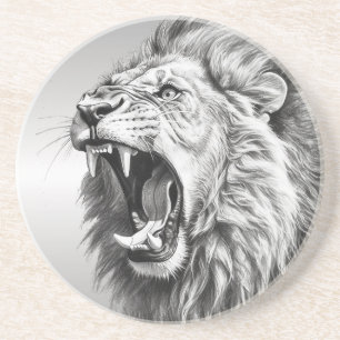 Dessous De Verre En Grès Rugissement du Lion