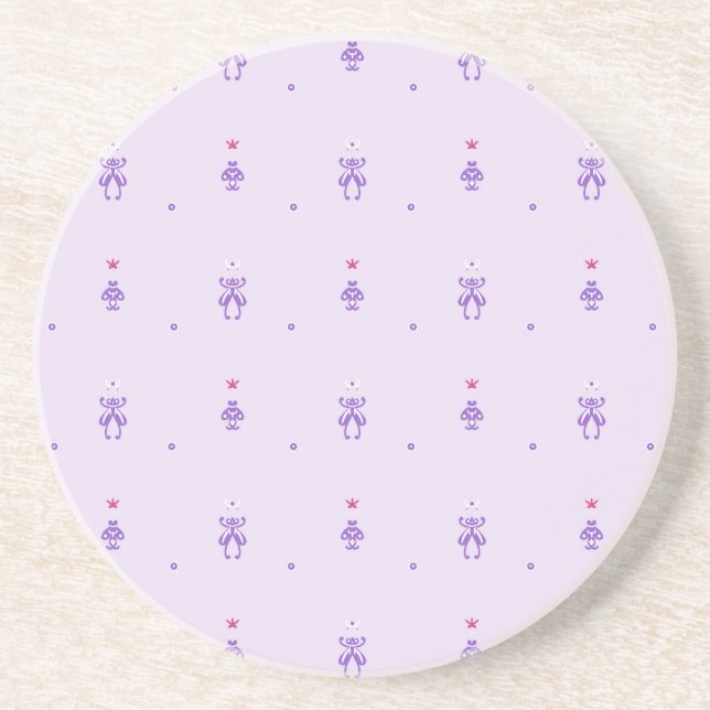 Dessous De Verre En Grès Runes de Fée Lavande  (Devant)