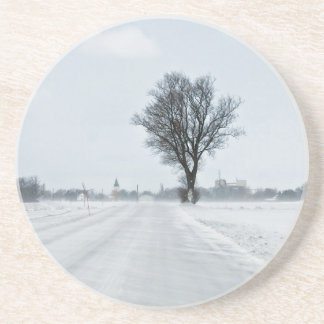 Dessous De Verre En Grès Rural winter road