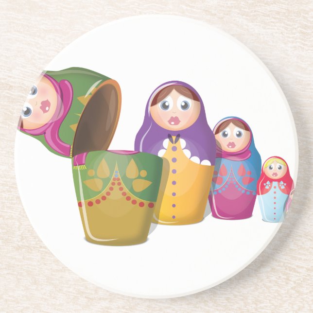 Dessous De Verre En Grès Russian Nesting Dolls (Devant)
