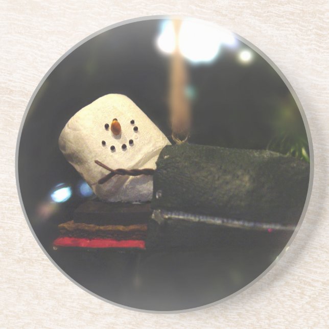 Dessous De Verre En Grès Sac à couchage S'mores Noël (Devant)