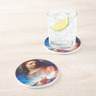 Dessous De Verre En Grès Sacré Coeur de Jésus