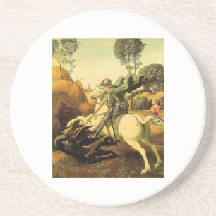 Dessous De Verre En Grès "Saint George et le dragon" de Raphaël (vers 1505)