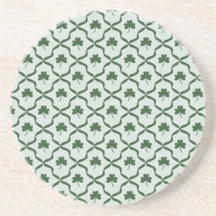 Dessous De Verre En Grès Saint-Patrick Préparatifs Shamrock Trèfle Treillis