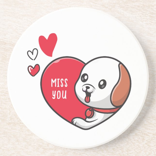 Dessous De Verre En Grès Saint Valentin, Mlle vous (Devant)