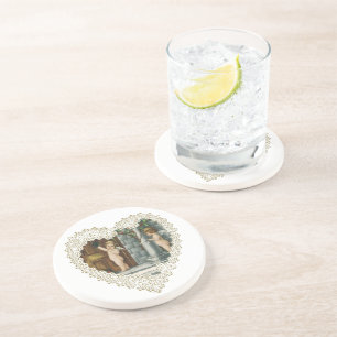 Dessous De Verre En Grès Saint-Valentin victorien, anges vintage avec lettr