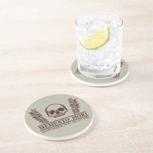 Dessous De Verre En Grès Saisir le jour Memento Mori crâne