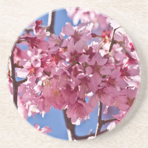 Dessous De Verre En Grès Sakura Cherry Blossoms Red Stars