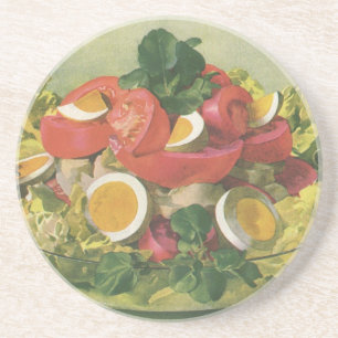 Dessous De Verre En Grès Salade Mesclun de verdure mixte biologique vintage