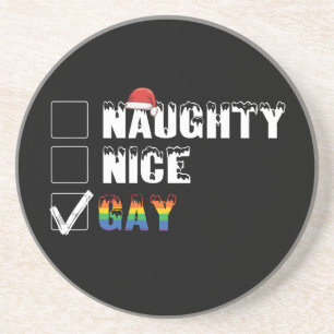 Dessous De Verre En Grès Sale Cadeau Noël LGBT Fierté Arc-en-ciel Gay Sympa