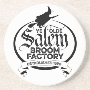 Dessous De Verre En Grès Salem Witch Broom Factory - drôle vintage gothique