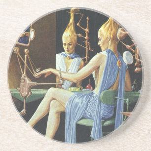 Dessous De Verre En Grès Salon de beauté de science-fiction vintage Spa Man