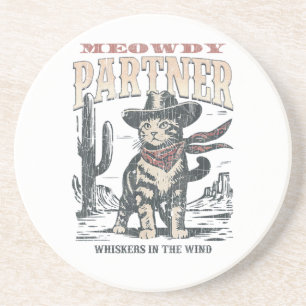 Dessous De Verre En Grès Salut associé Cowboy Chat