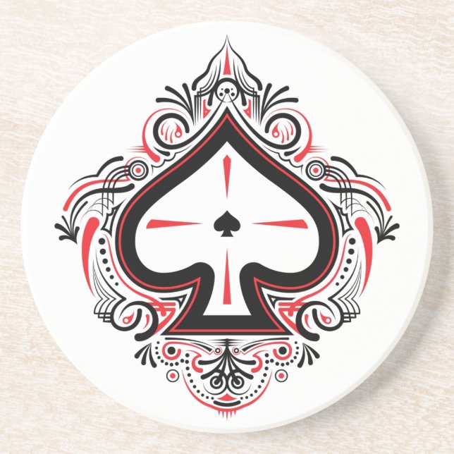 Dessous De Verre En Grès Sandstone Coaster — Spades (Devant)