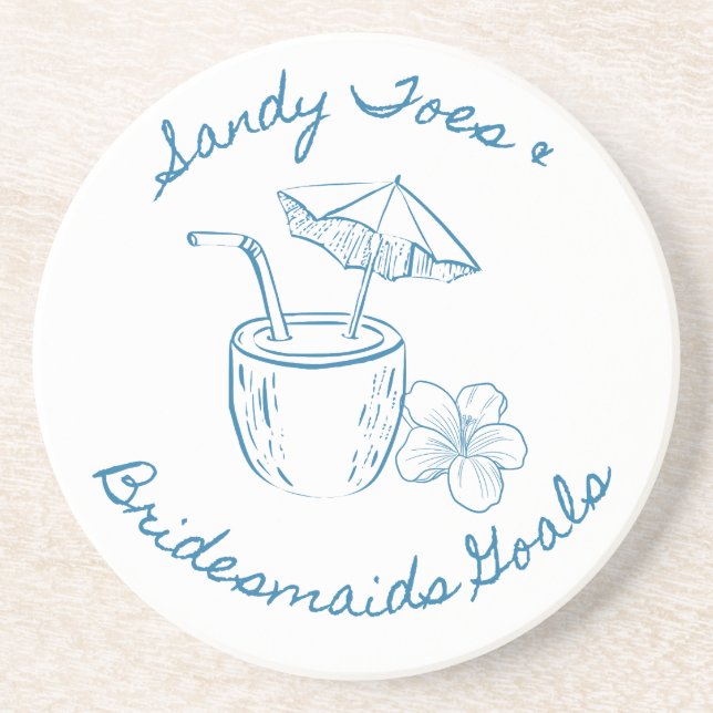 Dessous De Verre En Grès Sandy Toe & Bridesmaids Goals Enterrement de Vie d (Devant)