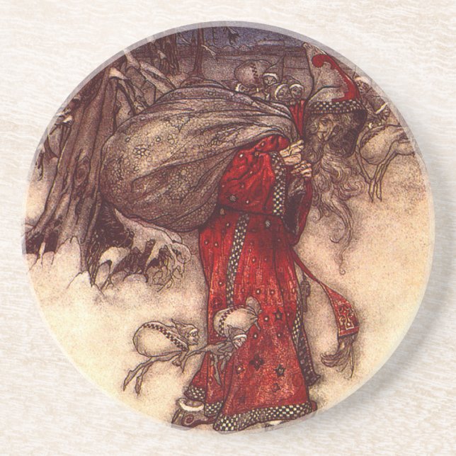 Dessous De Verre En Grès Santa Claus Arthur Rackham (Devant)