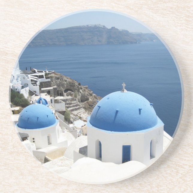 Dessous De Verre En Grès Santorin Grèce (Devant)