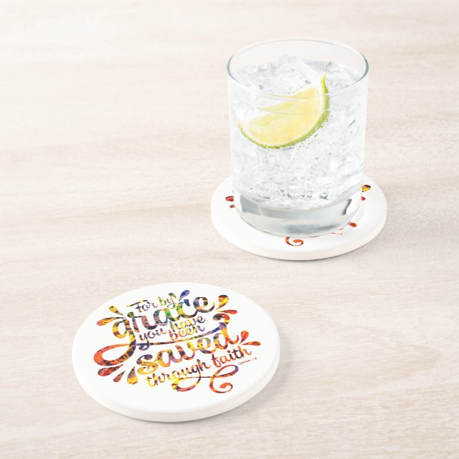 Dessous De Verre En Grès Sauvé par la grâce (Côté)