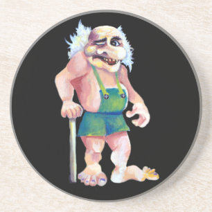 Dessous De Verre En Grès Scandinave drôle à l'oeil Ogre Troll