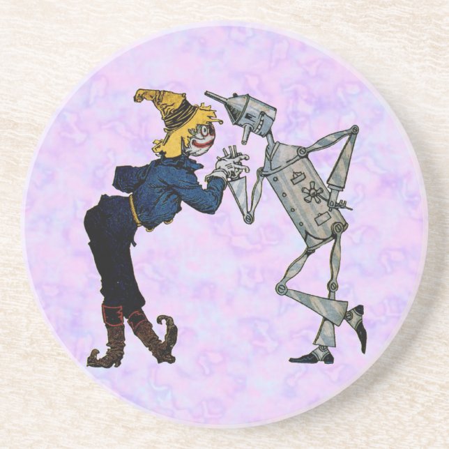 Dessous De Verre En Grès Scarecrow et Tin Man (Devant)