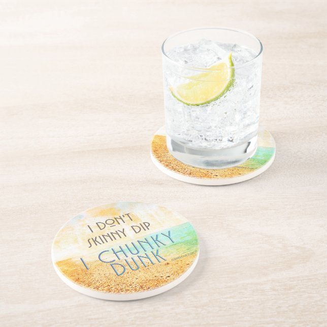 Dessous De Verre En Grès Scène de plage idyllique et chaude de SlipperyJoe  (Côté)