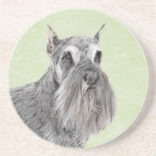 Dessous De Verre En Grès Schnauzer (Giant, Standard) Peinture - Chien Art