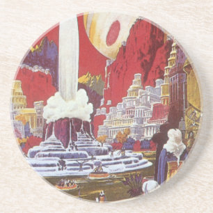 Dessous De Verre En Grès Science-fiction vintage, la cité perdue d'Atlantis