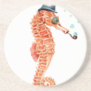Dessous De Verre En Grès Seahorse Steampunk