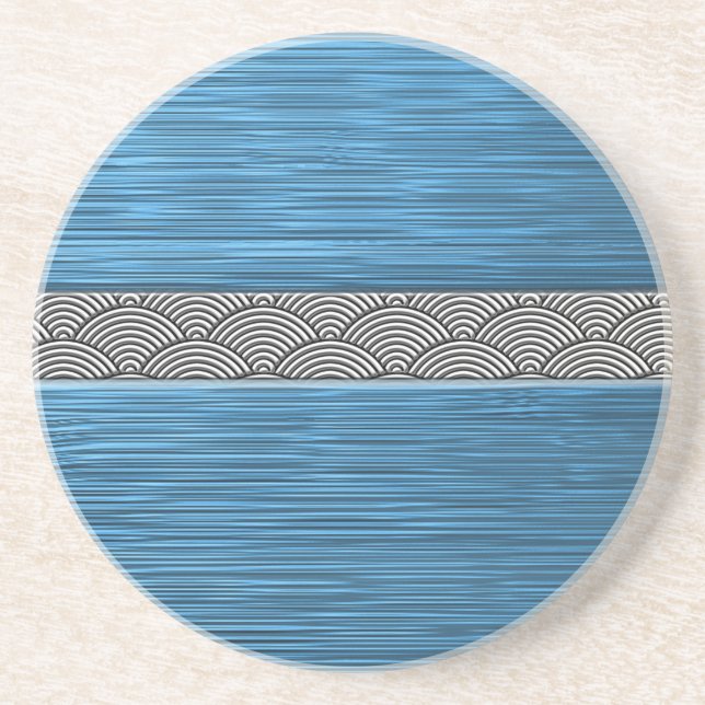 Dessous De Verre En Grès seigai turquoise (Devant)