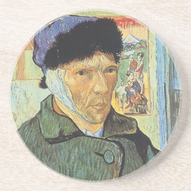 Dessous De Verre En Grès Self Portrait, Bandaged Ear by Vincent van Gogh (Devant)