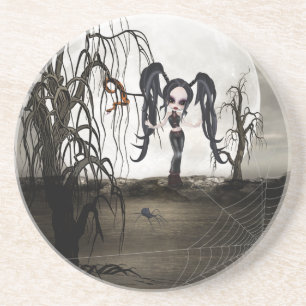 Dessous De Verre En Grès Sepia Goth Girl