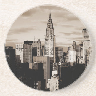 Dessous De Verre En Grès Sepia New York City - Croquis