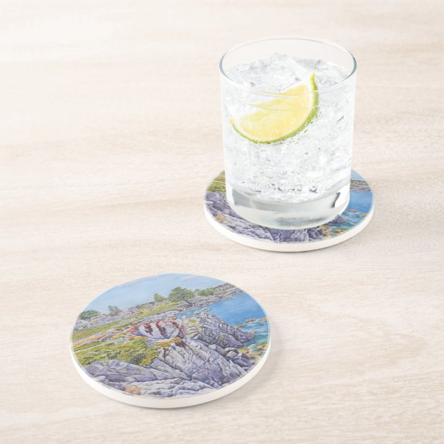 Dessous De Verre En Grès Sérénité de Pacific Grove (Côté)
